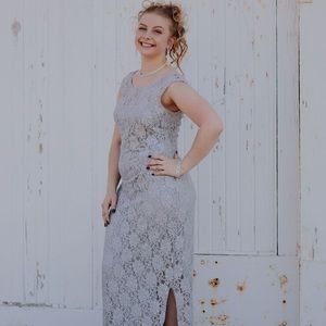 Silver prom dress